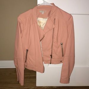 Pale pink faux leather jacket